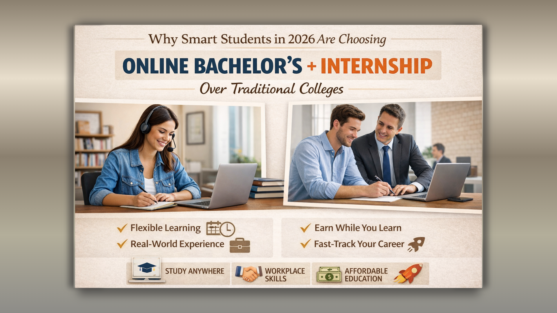 Why Smart Students in 2026 Are Choosing Online Bachelor’s + Internship Over Traditional Colleges